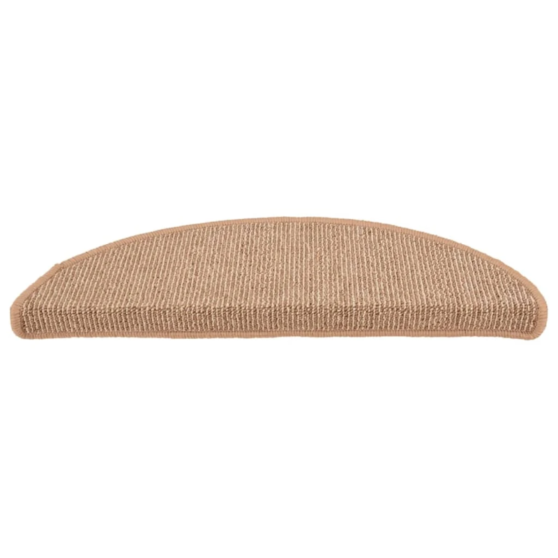 vidaXL kāpņu paklājiņi, 15 gab., 56x17x3 cm, gaiši brūni, pusapaļi