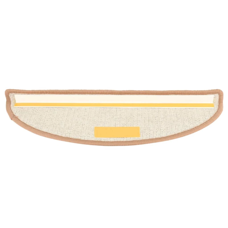 vidaXL kāpņu paklājiņi, 15 gab., 56x17x3 cm, gaiši brūni, pusapaļi