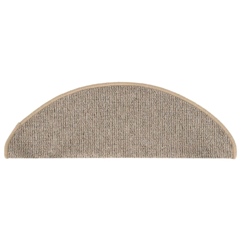 vidaXL kāpņu paklājiņi, 15 gab., 65x21x4 cm, brūni, pusapaļi, lieli