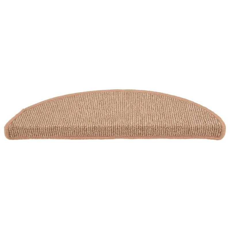 vidaXL kāpņu paklājiņi, 15 gab., 65x21x4 cm, gaiši brūni, pusapaļi, lieli