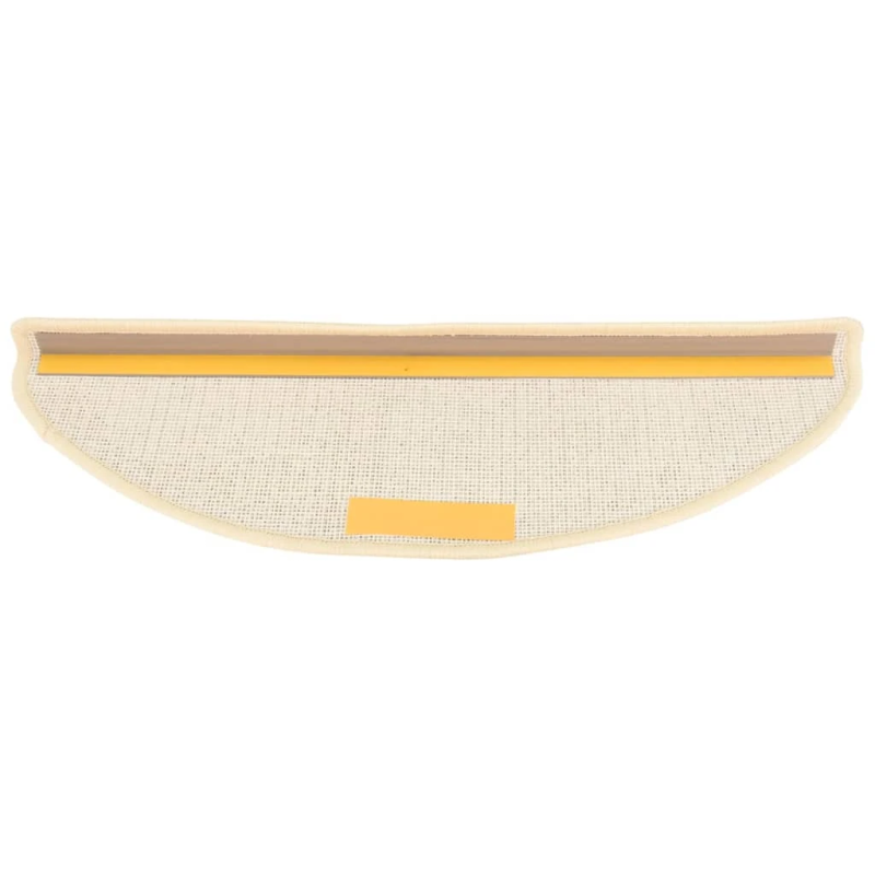 vidaXL kāpņu paklājiņi, 15 gab., 65x21x4 cm, balti un brūni, pusapaļi, lieli