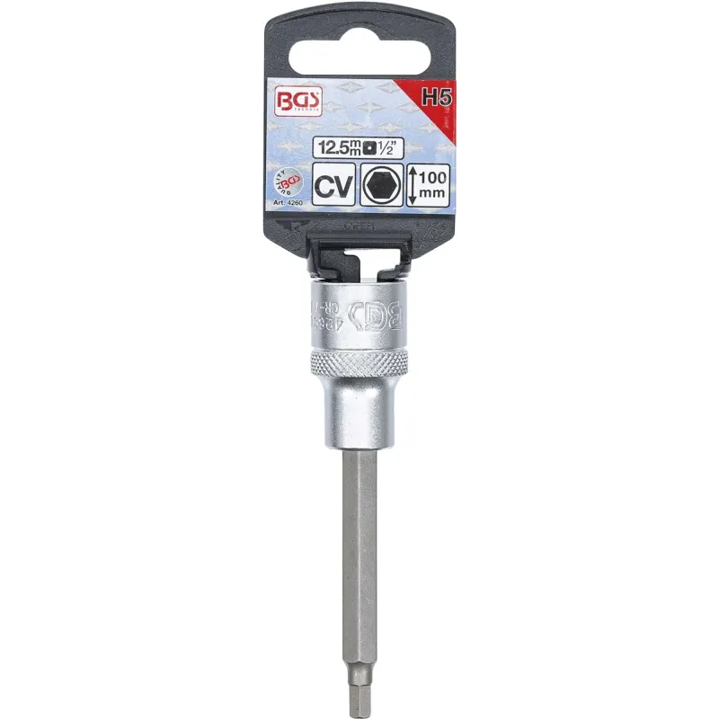 Skrūvgriežu uzgalis muciņā - 5 mm Uzgalis - 1-2 Stiprinājums - 100 mm Garums