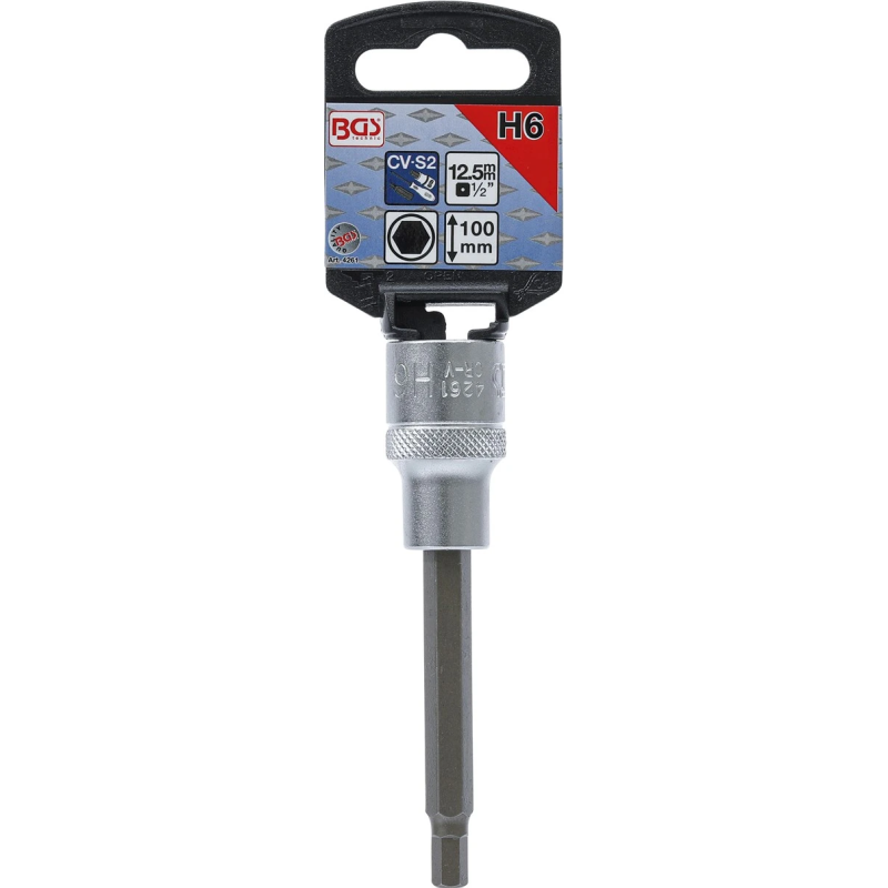 Skrūvgriežu uzgalis muciņā - 6 mm Uzgalis - 1-2" Stiprinājums - 100 mm Garums