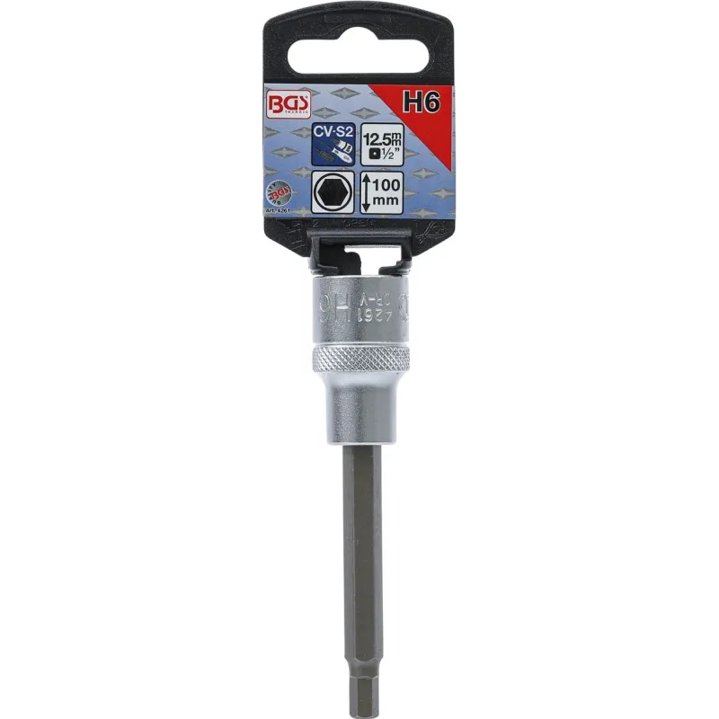 Skrūvgriežu uzgalis muciņā - 6 mm Uzgalis - 1-2 Stiprinājums - 100 mm Garums