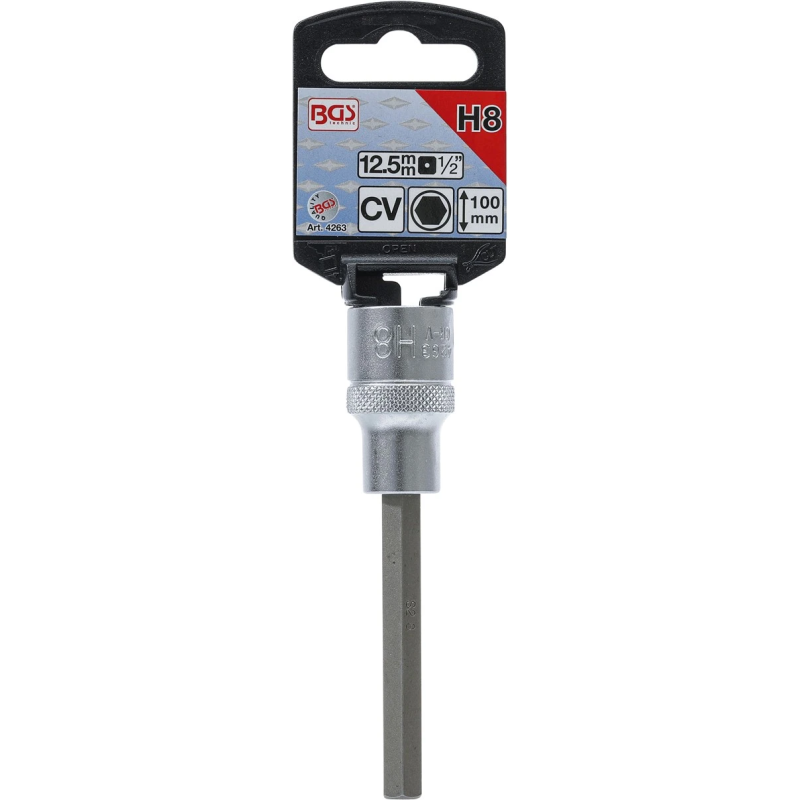 Skrūvgriežu uzgalis muciņā - 8 mm Uzgalis - 1-2 Stiprinājums - 100 mm Garums