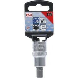 Bit Socket - 12.5 mm ,1-2, - internal Hexagon 9 mm