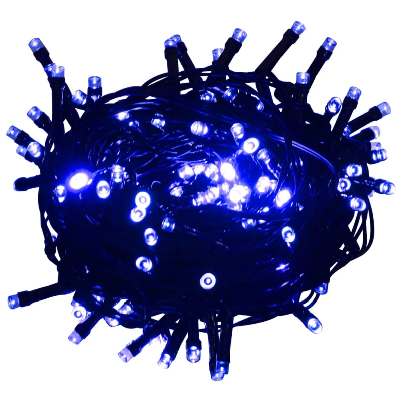 vidaXL gaismas virtene ar 400 LED, zila, 40 m, 8 gaismas efekti