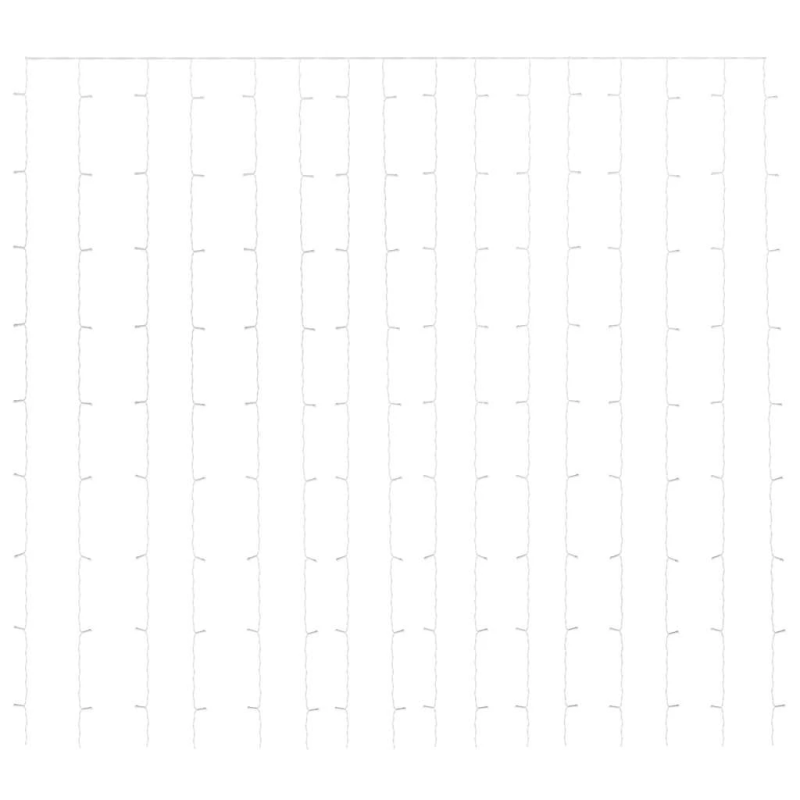 vidaXL LED lampiņu aizkars, 3x3 m, 300 LED, vēsi balts, 8 funkcijas