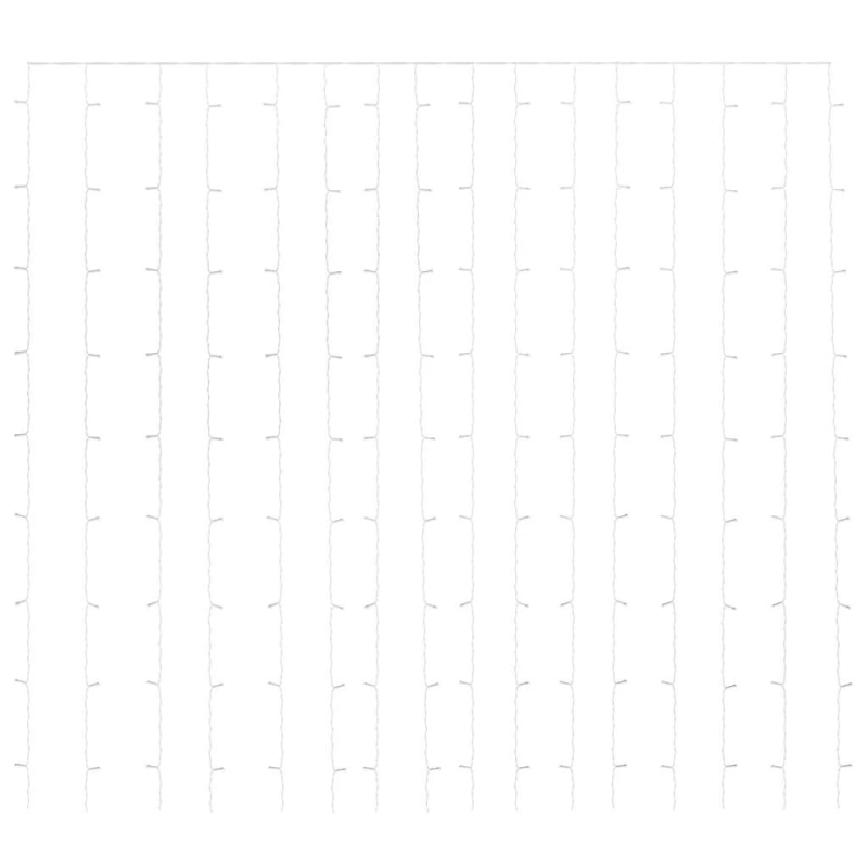 vidaXL LED lampiņu aizkars, 3x3 m, 300 LED, krāsains, 8 funkcijas