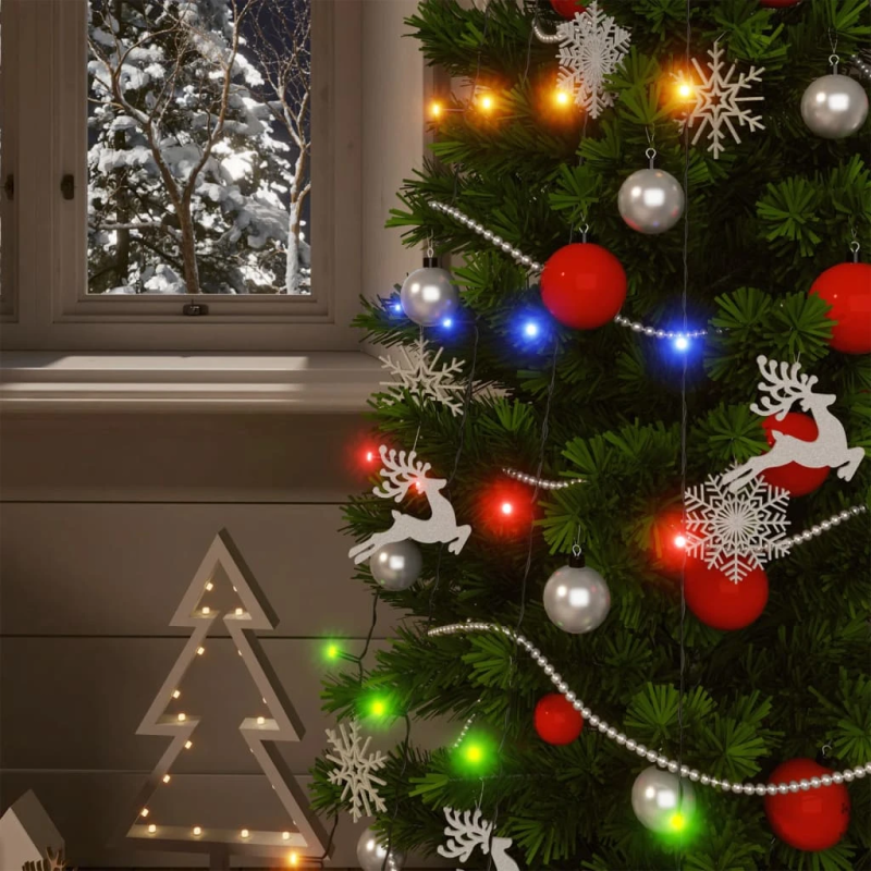 vidaXL solārā lampiņu virtene, 5 gab., 5x200 LED, daudzkrāsaina