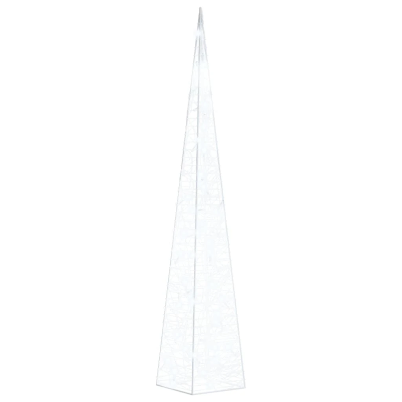 vidaXL LED lampiņu dekorācija, akrils, konusveida, 90 cm, vēsi balta
