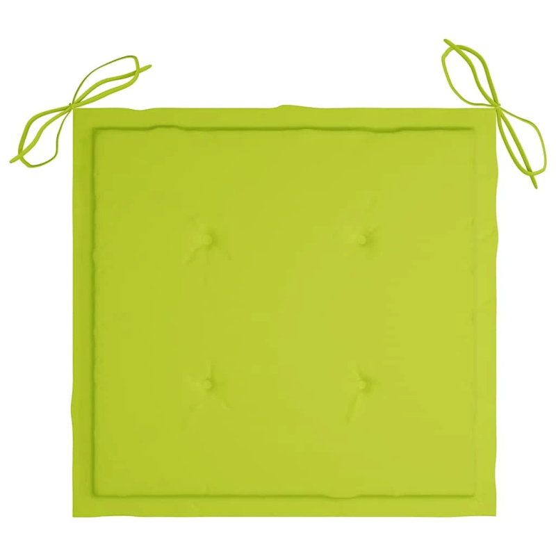 vidaXL saliekami dārza krēsli ar matračiem, 4 gab., masīvs tīkkoks