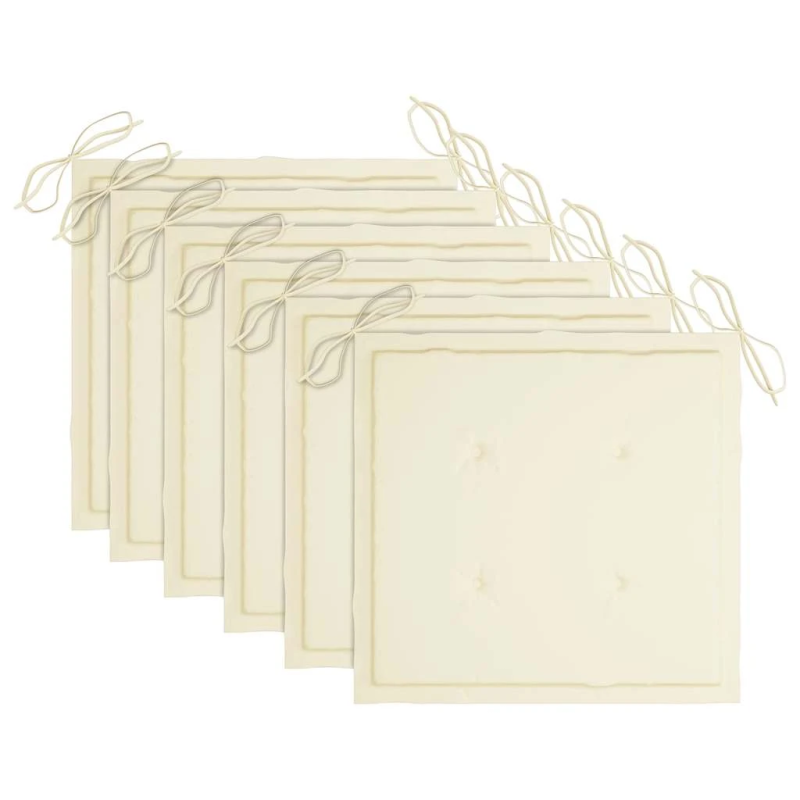 vidaXL saliekami dārza krēsli ar matračiem, 6 gab., masīvs tīkkoks