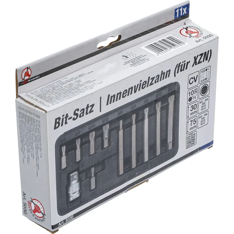 Bit Set - 10 mm ,3-8, Drive - Spline ,for XZN, - 11 pcs.