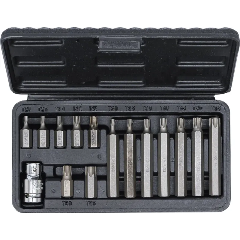 Bit Set - 10 mm ,3-8, Drive - T-Star ,for Torx, - 15 pcs.