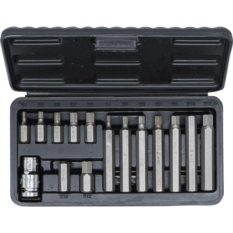 Skrūvgriežu uzgaļu komplekts - 3-8" Stiprinājums - 15 gab.