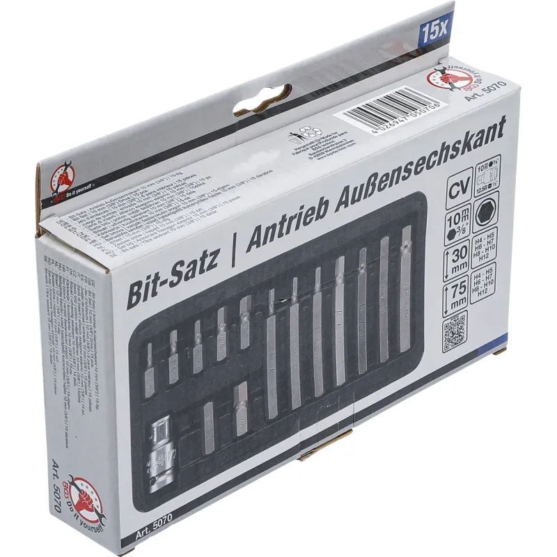 Skrūvgriežu uzgaļu komplekts - 3-8 Stiprinājums - 15 gab.