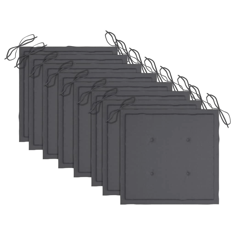 vidaXL saliekami dārza krēsli ar matračiem, 8 gab., masīvs tīkkoks