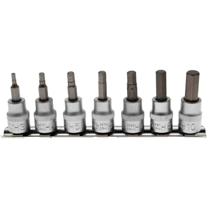 Skrūvgriežu uzgaļu muciņu komplekts - 3-8" Stiprinājums - 3-10 mm Uzgaļi - 7 gab.