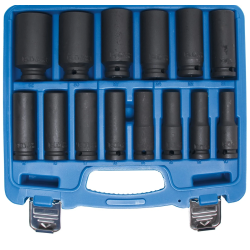 Dziļo triecienmuciņu komplekts - 1-2" savienojums - 10 - 32 mm - 14 gab.