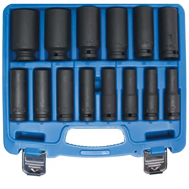 Dziļo triecienmuciņu komplekts - 1-2 savienojums - 10 - 32 mm - 14 gab.