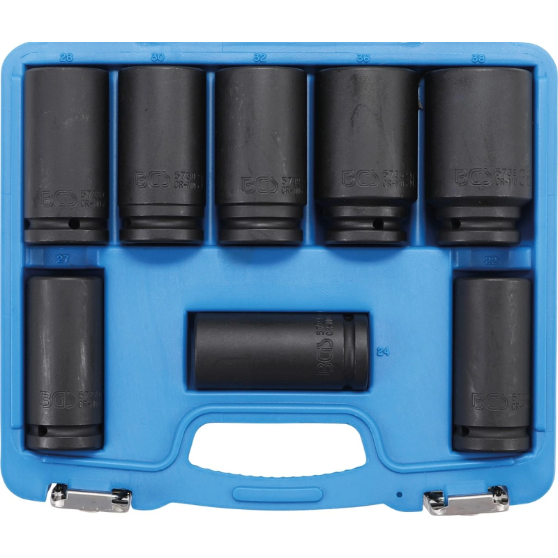 Dziļo triecienmuciņu komplekts - 3-4" savienojums - 22 - 38 mm - 8 gab.