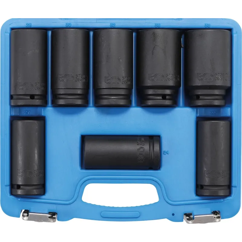 Dziļo triecienmuciņu komplekts - 3-4 savienojums - 22 - 38 mm - 8 gab.