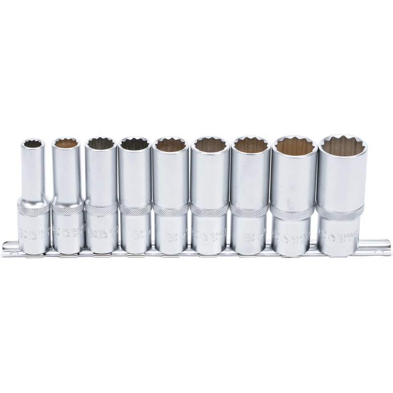 Dziļo muciņu komplekts 12-kanšu - 1-2" savienojums - 10 - 24 mm - 9 gab.