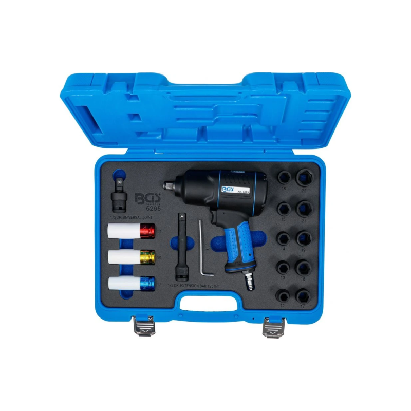 Pneimatiskā trieciena uzgriežņu atslēga ar muciņu komplektu - 1200 Nm - 1-2" savienojums