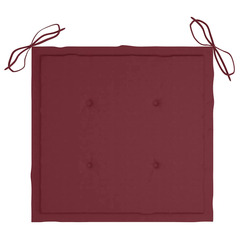 vidaXL saliekami dārza krēsli ar matračiem, 4 gab., masīvs tīkkoks