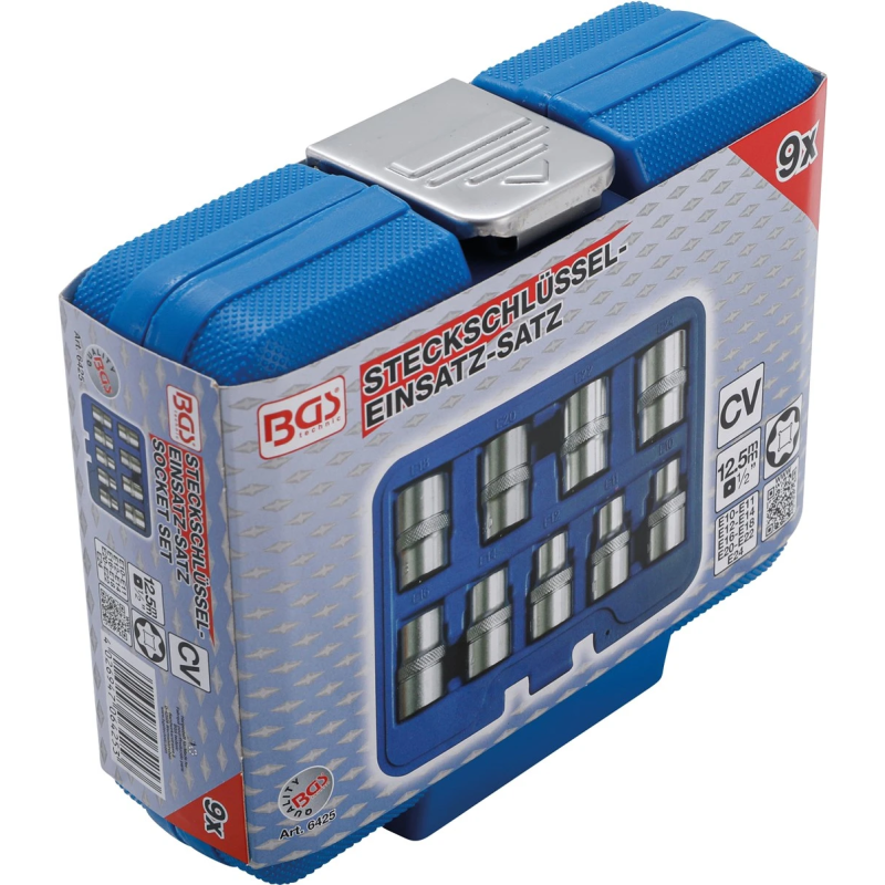 Muciņu komplekts - 1-2" savienojums - E10 - E24 - 9 gab.