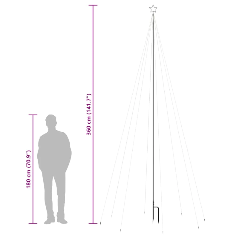 vidaXL LED Ziemassvētku eglīte iekštelpām āra 576 LED zila 3,6 m