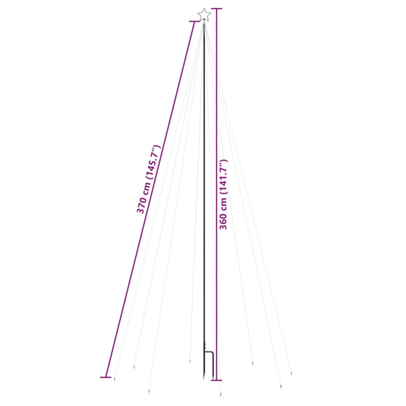 vidaXL LED Ziemassvētku eglīte iekštelpām āra 576 LED zila 3,6 m