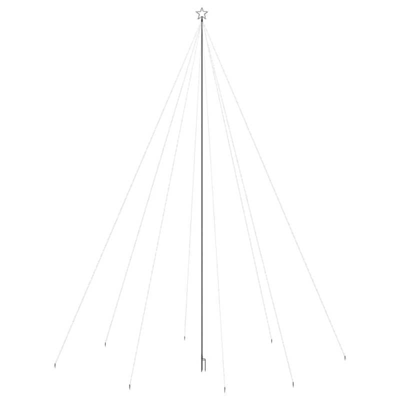 vidaXL LED Ziemassvētku eglīte iekštelpām āra 1300 LED auksti balti 8m