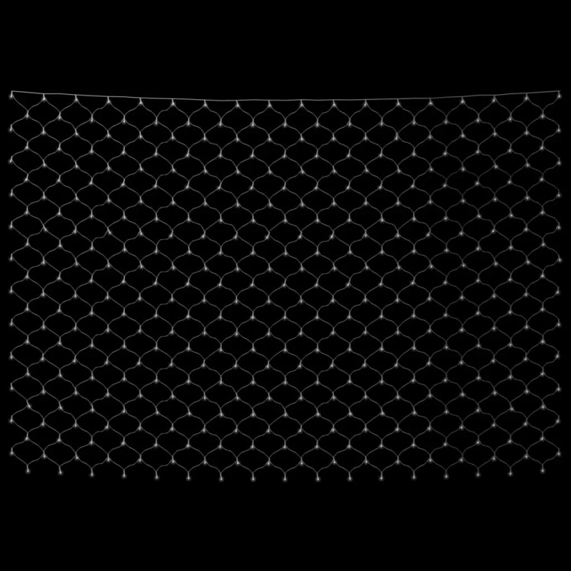 vidaXL Ziemassvētku lampiņu tīkls, 3x2 m, 204 vēsi baltas LED