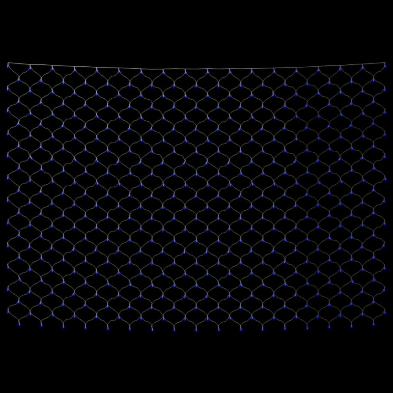 vidaXL Ziemassvētku lampiņu tīkls, 3x2 m, 204 gaiši zilas LED