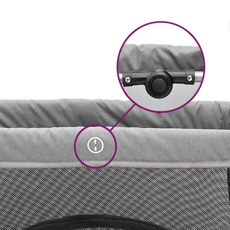 vidaXL bērnu sētiņa ar matraci, gaiši pelēks lina audums