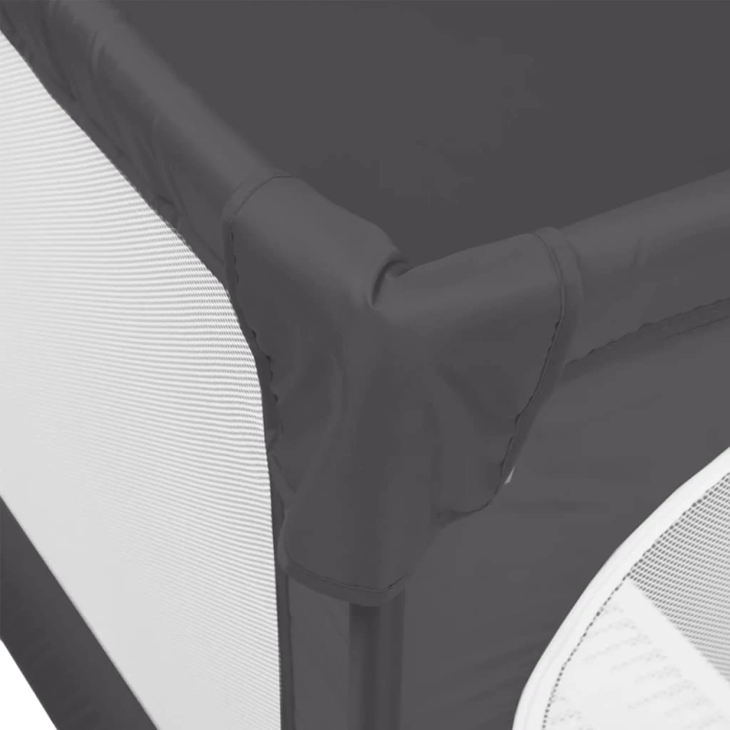 vidaXL bērnu sētiņa ar matraci un 2 durvīm, tumši pelēks audums