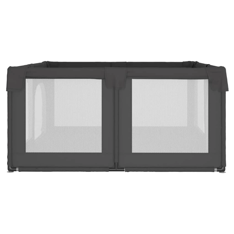 vidaXL bērnu sētiņa ar matraci un 2 durvīm, tumši pelēks audums