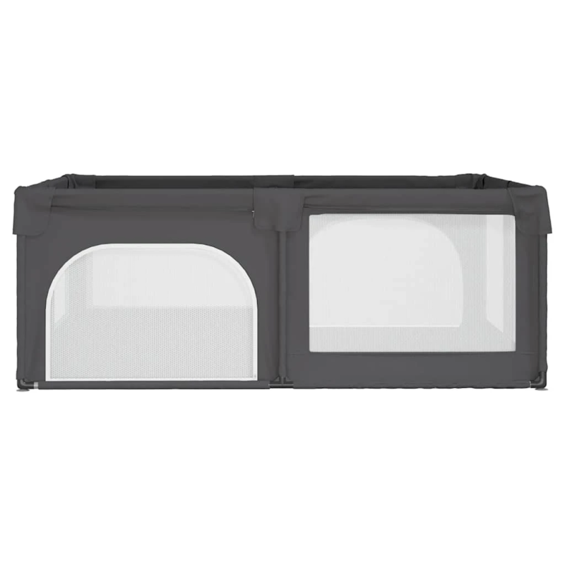 vidaXL bērnu sētiņa ar matraci un 2 durvīm, tumši pelēks audums