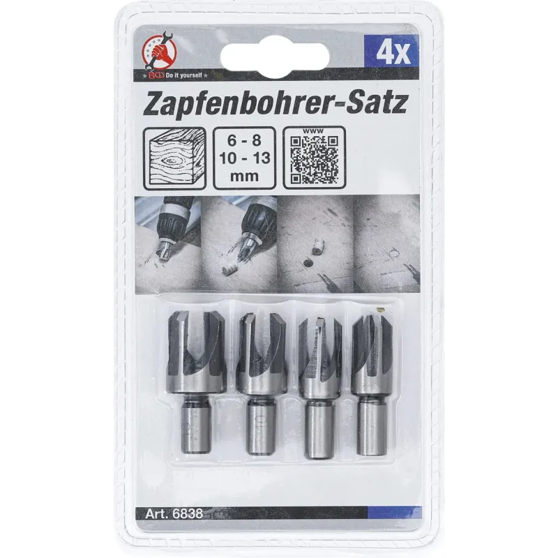 Pin Drill Set - 6 - 10 - 13 - 16 mm - 4 pcs.