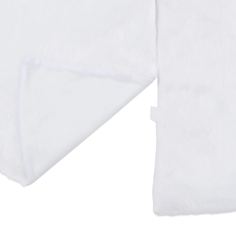 vidaXL Ziemassvētku eglītes svārki, balti, 90 cm, mākslīgā kažokāda