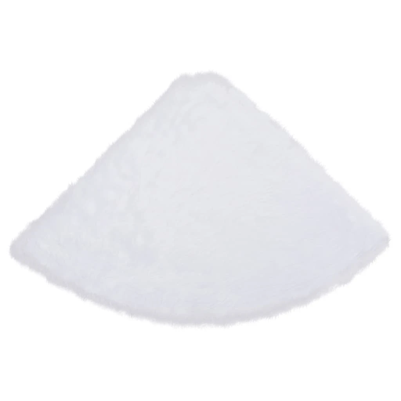 vidaXL Ziemassvētku eglītes svārki, balti, 150 cm, mākslīgā kažokāda