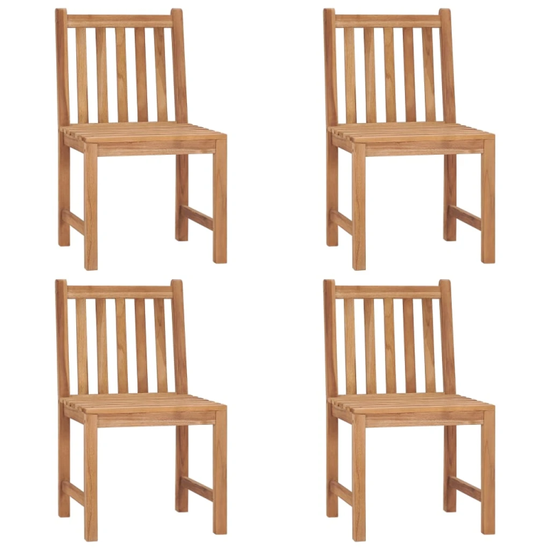 vidaXL dārza krēsli ar matračiem, 4 gab., masīvs tīkkoks