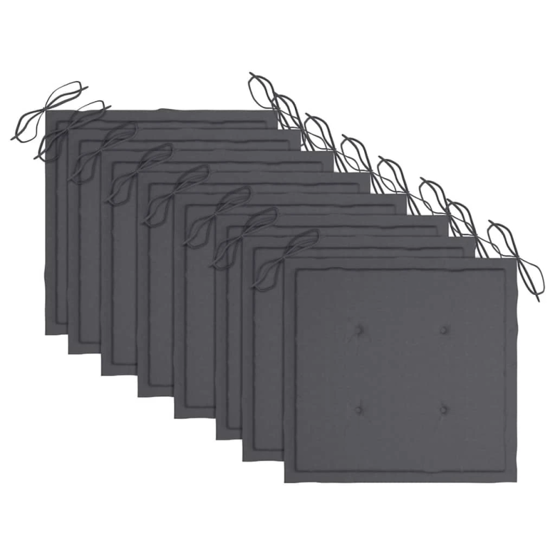 vidaXL dārza krēsli ar matračiem, 8 gab., masīvs tīkkoks