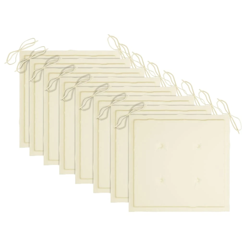 vidaXL dārza krēsli ar matračiem, 8 gab., masīvs tīkkoks