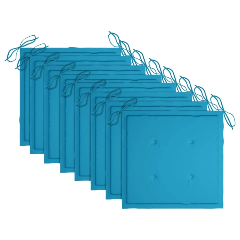 vidaXL dārza krēsli ar matračiem, 8 gab., masīvs tīkkoks