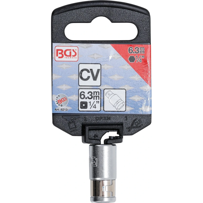 Skrūvgriežu uzgaļu adapteris - 1-4" Stiprinājums - 6.3 mm uzgalim