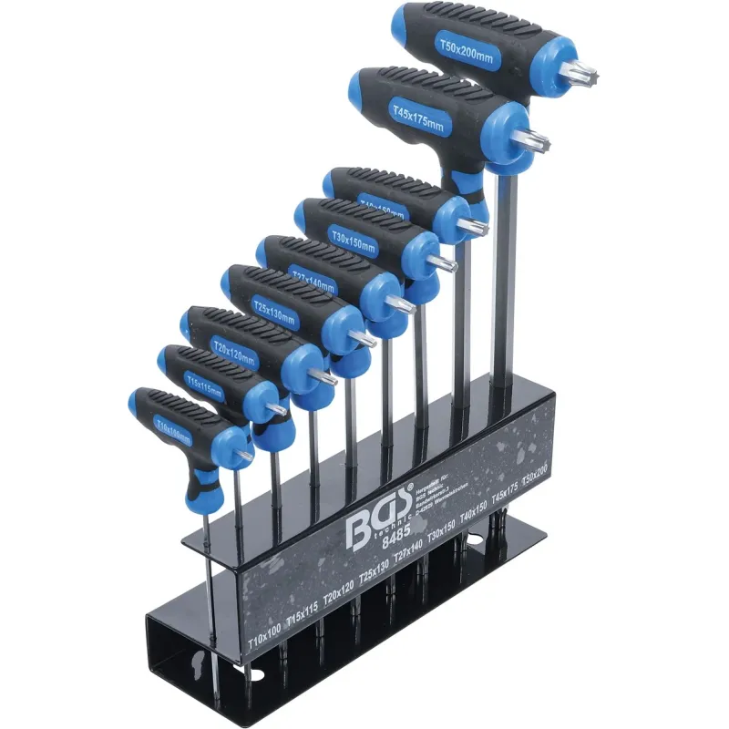 8485 9gb Skrūvgriežņu kompl. T-rokt. TORX T10-T50 BGS