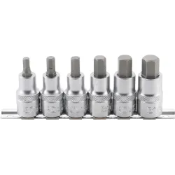 Bit Socket Set - 12.5 mm ,1-2, Drive - internal Hexagon 6 - 14 mm - 6 pcs.